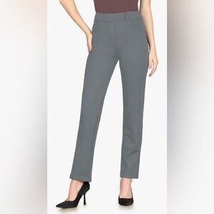 Bamans Women’s Dress, Casual, or Work Pants Straight Leg in a Blue/Gray color